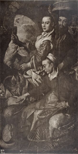Sansoni, Mario — Beuckelaer Joachim - sec. XVI - Scena di mercato con pollame e figure — insieme